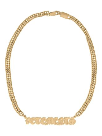 VETEMENTS Gothic Logo necklace - men - Gold Plated Brass - One Size