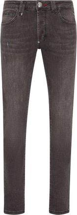 Philipp Plein Denim Broeken Super Straight Cut Basic - Heren - Slim Fit Jeans - Grijs - W28 - Denim - Jeans