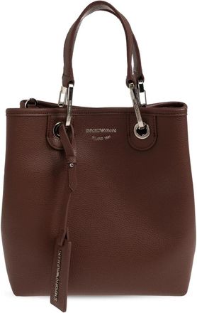 Emporio Armani Tas met logo-opdruk - Dames - Handtassen - Bruin - ONE Size - Leer - Tassen