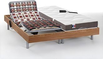 Vente-Unique Set relax sole sospensioni 100% lattice 5 zone - 2 x 90 x 200 cm Quercia - motori OKIN - JUPITER di YSM&Eacute;E