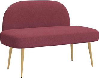 vidaXL Banco Tapizado Con Respaldo Rojo Vino Tinto 110 X 60 X 76 Cm Vidaxl
