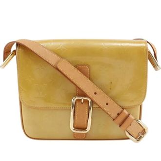 Louis Vuitton Pre-owned Cross Body Bags, female, Beige, Size: ONE SIZE Pre-owned Christy GM Monogram Vernis Shoulder Bag