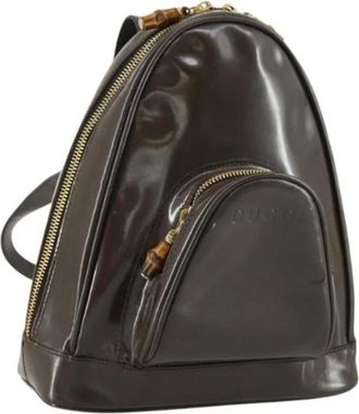 Gucci Pre-owned Backpacks, female, Brown, Size: ONE SIZE Pre-owned Coated Canvas Backpack