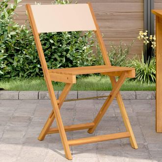 vidaXL Vidaxl - Sillas De Bistr&oacute; 2 Uds Madera Maciza Acacia Y Tela Beige