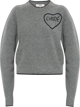 Chlo&eacute; Dames, Truien, Grijs, Maat: L Wol