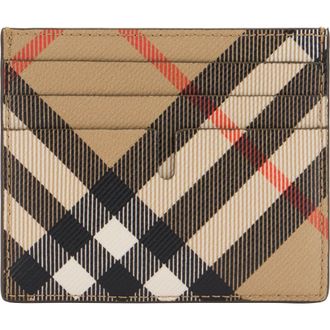 Burberry Wallets & Cardholders, male, Beige, Size: ONE SIZE Vintage Check Cardholder