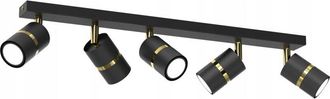 OEM Jkeys L&aacute;mpara De Techo En Tiras, Orientable, 5x Gu10, Negro Dorado