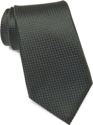 Ermenegildo Zegna Neat Silk Tie in Dark Green Solid at Nordstrom