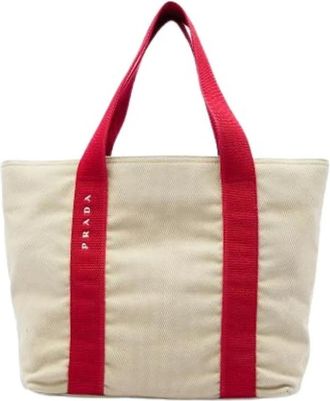 Prada Pre-owned Vintage Tote Bag - Dames - Vintage Shopper - Beige - ONE Size - Vintage