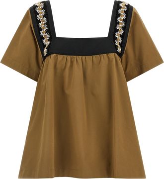 Prada Beige Cotton Womens Blouse