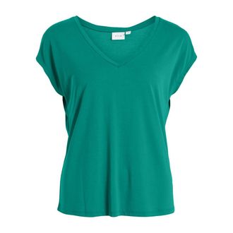 Vila T-shirt met V-hals en korte mouwen