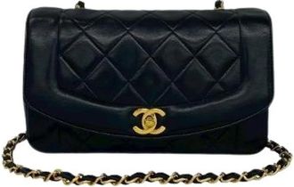 Chanel Pre-owned Diana Lamslederen Schoudertas - Dames - Vintage Schoudertas - Zwart - ONE Size - Leer - Vintage