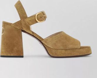 Valentino Garavani block heel open toe suede sandals