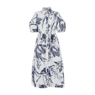 Erdem Short Sleeve Midi Shirt Dress
