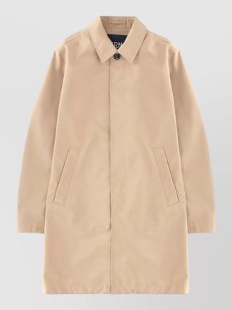 Herno long collared jacket featuring side pockets