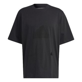 adidas Mens adidas New Osize Tee Loose Sports Round Neck Short Sleeve Black T-Shirt HN1958