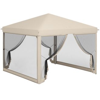 OUTSUNNY Carpa plegable 295x295x265 cm beige
