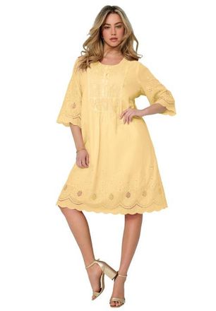 Roaman's Cotton Lace Dress in Banana at Nordstrom, Size 16