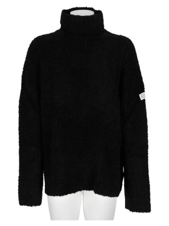 Maison Margiela Black High Turtleneck Textured Sweater