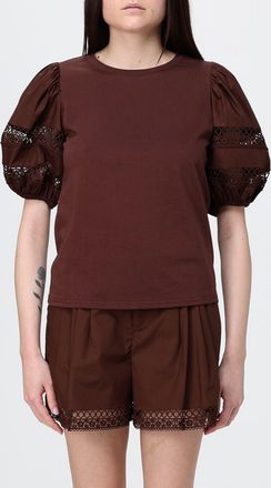 Twinset Top in cotone con maniche a palloncino Twinset