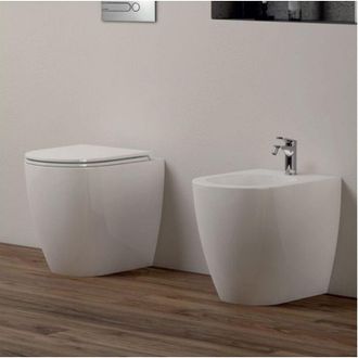 AZZURRA Comoda Sanitari Filo Muro Wc Rimless Sedile Soft Close e Bidet - Azzurra