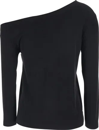 Norma Kamali Womens Top Off-Shoulder Black Polyester Tops