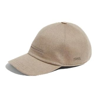 Ermenegildo Zegna Oasi Cashmere Baseball Cap - Heren - Petten - Beige - L - Wol - Accessoires
