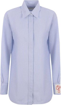 Golden Goose Oxford Gestreepte Overhemd - Dames - Overhemden - Blauw - M - Katoen - Overhemden