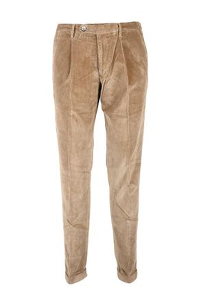 Michael Coal Tailored Beige Trousers with Velvety Texture