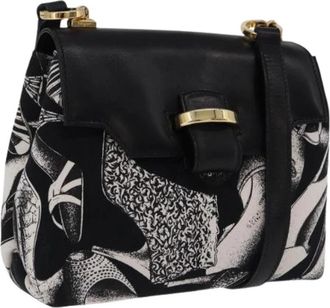 Ferragamo Pre-owned Canvas Shoulder Bag - Dames - Vintage Schoudertas - Veelkleurig - ONE Size - Leer - Vintage