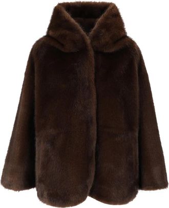 Bully Faux Fur Hooded Jacket - Dames - Jassen - Bruin - XS - Polyester - Jassen