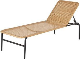 Maisons du monde Tumbona profesional en acero negro y resina reciclada beige