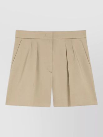 Max Mara stretch cotton satin tailored shorts