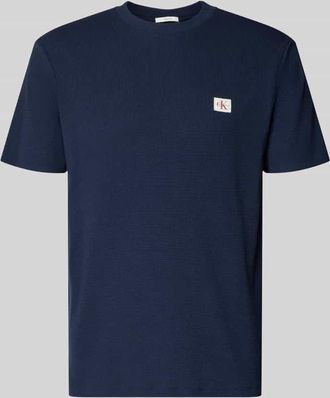 Calvin Klein Jeans Regular Fit T-Shirt mit Logo-Patch in Marine, Gr&ouml;&szlig;e XXL