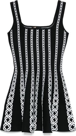 Maje Abito corto in maglia con effetto jacquard - Nero