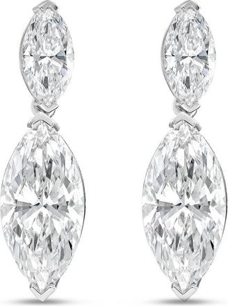 Diana M. Jewels 14KW WG Drop Earrings 15.00 Ct TW of Lab grown marquise diamonds