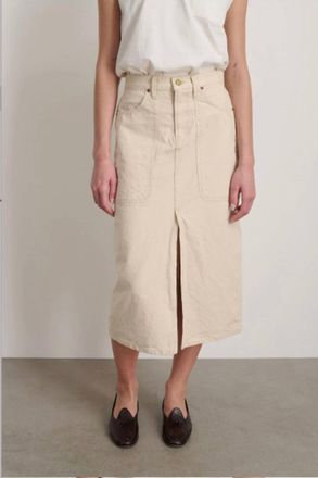 B Sides Hill Midi Skirt In Mere White
