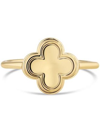Devata Clover Ring in Gold Plated Sterling Silver in Yellow Gold at Nordstrom, Size 7