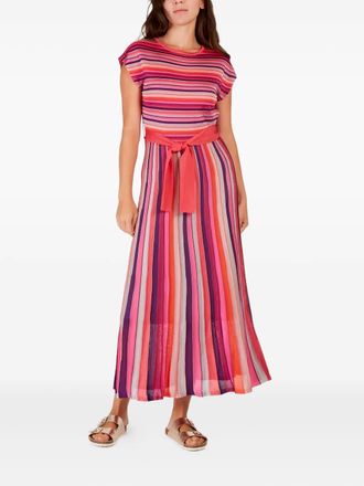 Derhy Xabina gestreepte midi-jurk - Roze