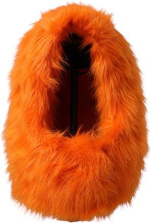 Dolce & Gabbana Womens Orange Faux Fur Whole Head Wrap Hat Modacrylic Polyester