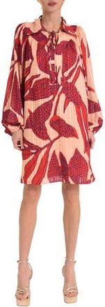 Ciebon Elisa Print Long Sleeve Shirtdress in Red Multi at Nordstrom Rack, Size X-Small