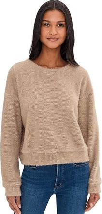 Splendid Fallon Fuzzy Crew Neck Womens Sweatshirt Macchiato : LG (Womens 10-12), Nylon/Polyester