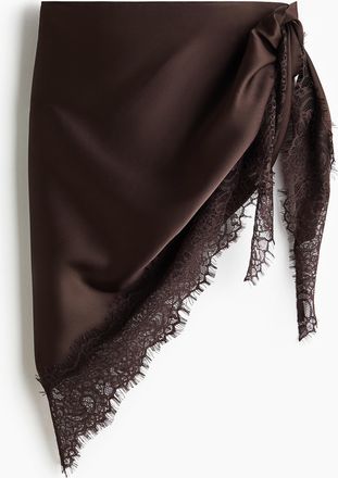 H&M Dreieckstuch mit Spitzenborten - Brown