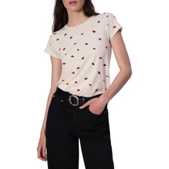 Rag & Bone Ladybug Print Cotton T-Shirt in Whtmult at Nordstrom Rack, Size X-Small