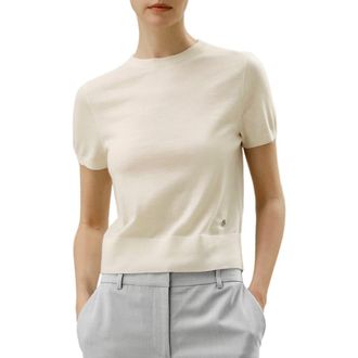 LilySilk Cashmere Round Neck Sweater in White at Nordstrom, Size X-Small