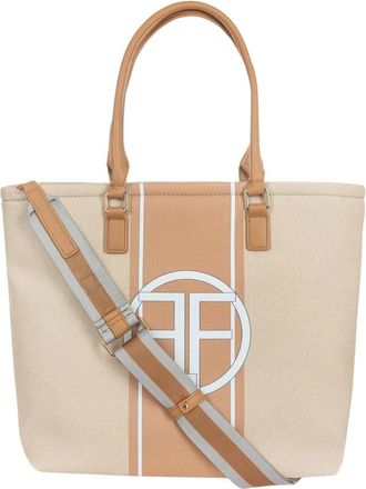 Fracomina Bruine Kleurrijke Detail Tote Tas Vrouw - Dames - Shoppers - Beige - ONE Size - Leer - Tassen