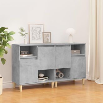 vidaXL Vidaxl - Aparadores 2 Uds Madera Contrachapada Gris Hormig&oacute;n 60x35x70 Cm