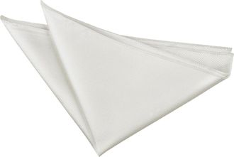 DQT Plain Solid Check Formal Casual Wedding Handkerchief Pocket Square Hanky White