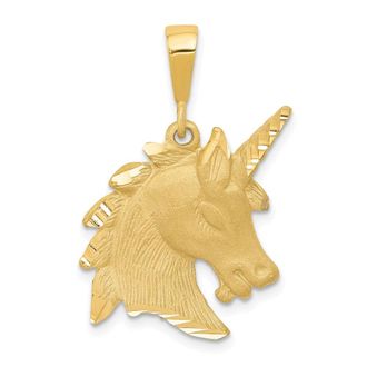 Diamond2Deal 10k Yellow Gold Unicorn Head Charm