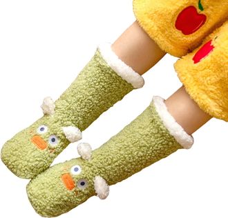 Generic Ladies Soft Slipper Socks, Hand Crochet Fluffy Design with Non Slip Grippers, Breathable Anti-Sweat Thermal Indoor Home Floor Socks